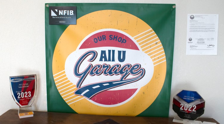 All U Garage Sign with Best of Orange Park awards